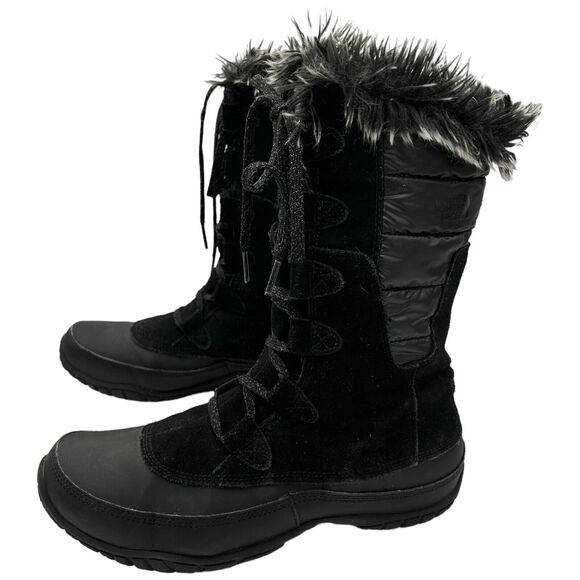 THE NORTH FACE NUPTSE PURNA BOOT WOMEN'S SHINY TNF Black A0Z3 size 9 - Picture 6 of 10